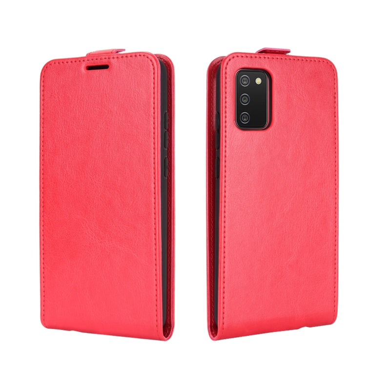 For Samsung Galaxy A02s (EU Version) R64 Texture Single Vertical Flip Leather Protective Case with Card Slots & Photo Frame