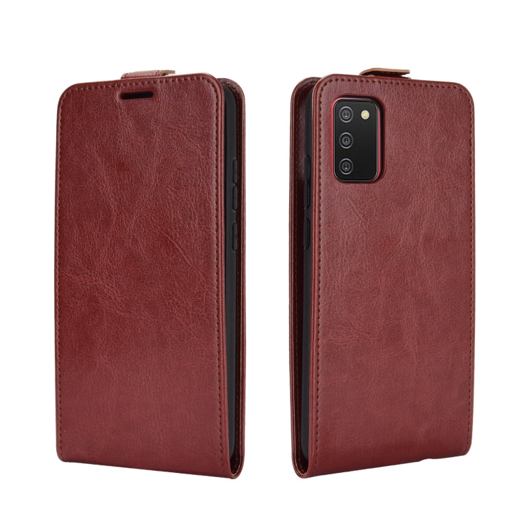 For Samsung Galaxy A02s (EU Version) R64 Texture Single Vertical Flip Leather Protective Case with Card Slots & Photo Frame