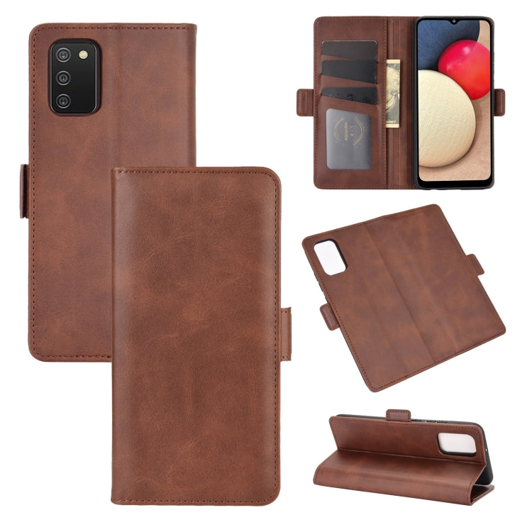 For Samsung Galaxy A02s (EU Version) Dual-side Magnetic Buckle Horizontal Flip Leather Case with Holder & Card Slots & Wallet