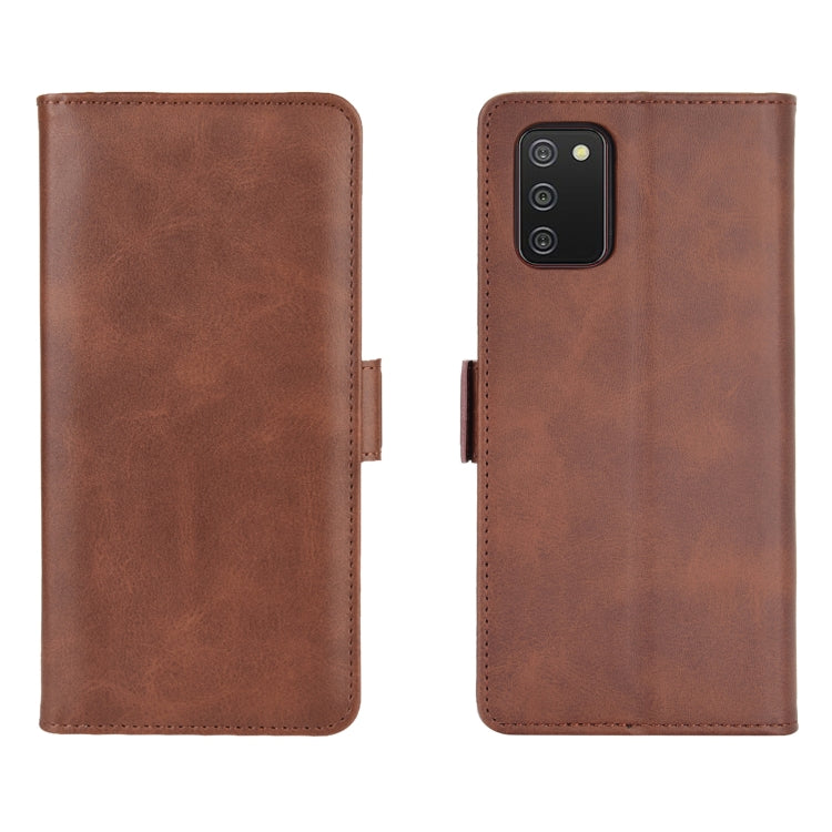 For Samsung Galaxy A02s (EU Version) Dual-side Magnetic Buckle Horizontal Flip Leather Case with Holder & Card Slots & Wallet