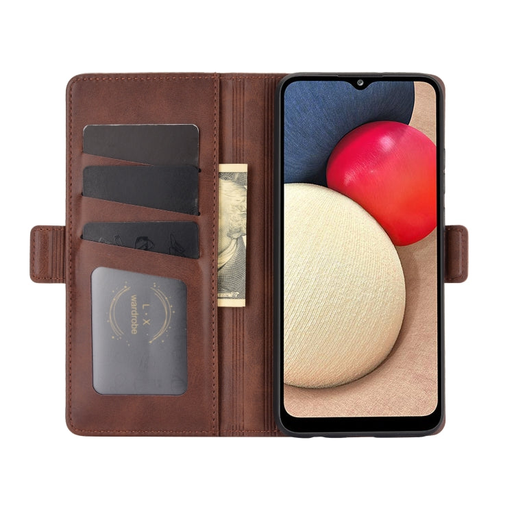 For Samsung Galaxy A02s (EU Version) Dual-side Magnetic Buckle Horizontal Flip Leather Case with Holder & Card Slots & Wallet
