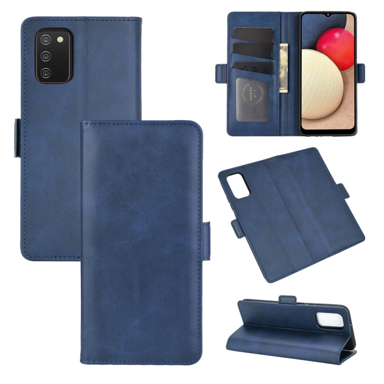 For Samsung Galaxy A02s (EU Version) Dual-side Magnetic Buckle Horizontal Flip Leather Case with Holder & Card Slots & Wallet