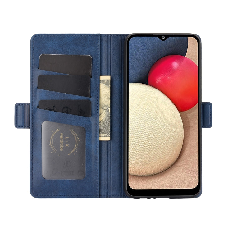 For Samsung Galaxy A02s (EU Version) Dual-side Magnetic Buckle Horizontal Flip Leather Case with Holder & Card Slots & Wallet