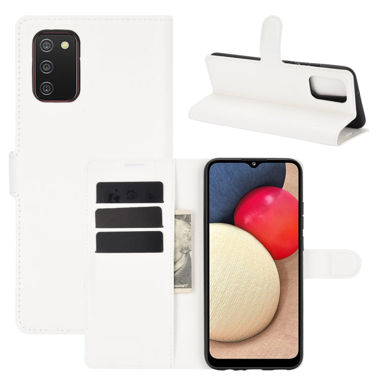 For Samsung Galaxy A02s (EU Version) Litchi Texture Horizontal Flip Protective Case with Holder & Card Slots & Wallet