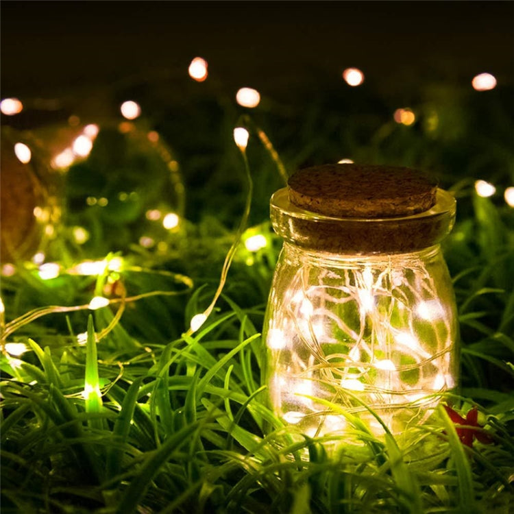 20m 200LED Solar Outdoor Waterproof Silver Wire Light String Christmas New Year Garden Decoration Garland Lights(Warm White Light)