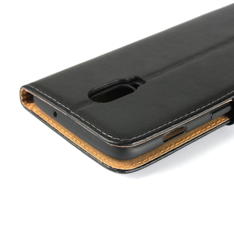Horizontal Flip Leather Case for OnePlus 6T, with Magnetic Clasp & Holder & Card Slot & Wallet(Black)