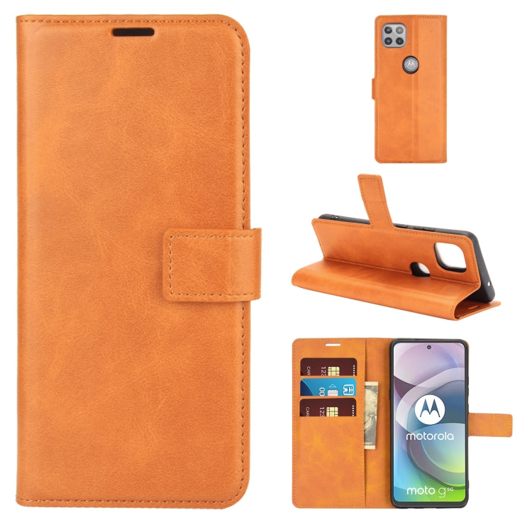 Retro Calf Pattern Buckle Horizontal Flip Leather Case with Holder & Card Slots & Wallet For Motorola Moto G 5G