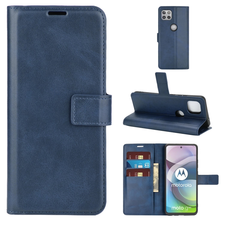Retro Calf Pattern Buckle Horizontal Flip Leather Case with Holder & Card Slots & Wallet For Motorola Moto G 5G