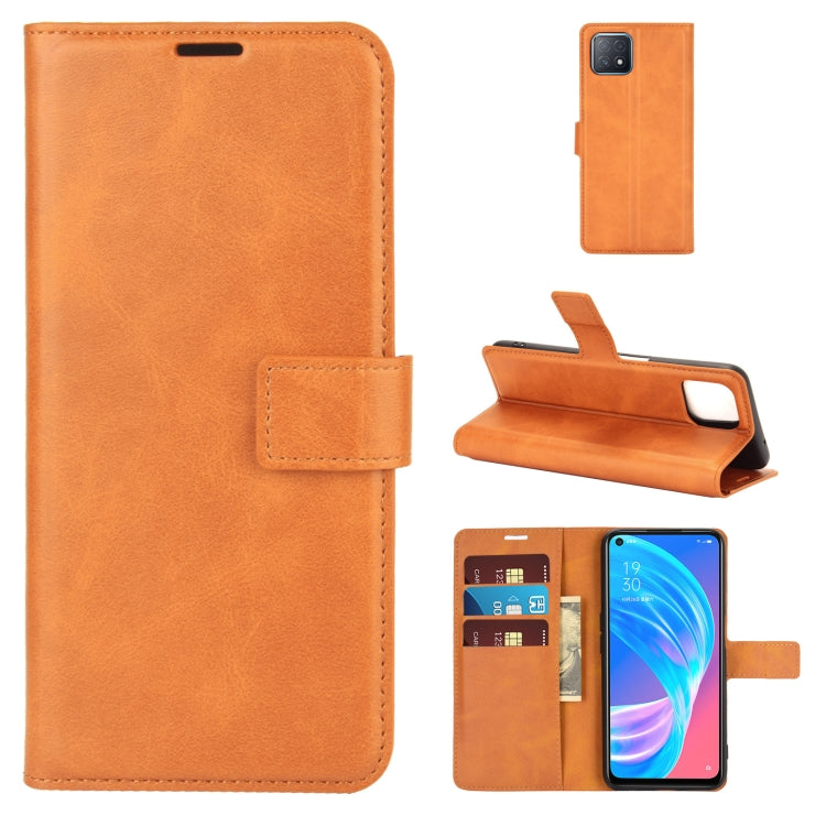 Retro Calf Pattern Buckle Horizontal Flip Leather Case with Holder & Card Slots & Wallet For OPPO A72 5G / A73 5G