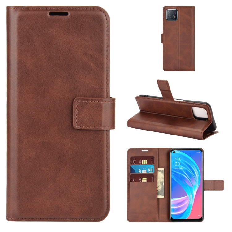 Retro Calf Pattern Buckle Horizontal Flip Leather Case with Holder & Card Slots & Wallet For OPPO A72 5G / A73 5G