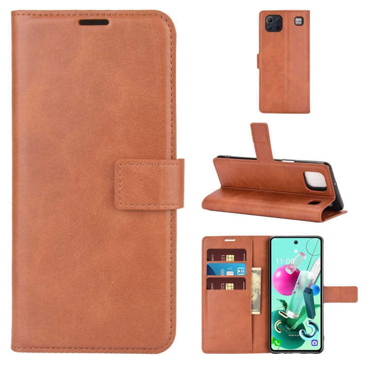 Retro Calf Pattern Buckle Horizontal Flip Leather Case with Holder & Card Slots & Wallet For LG K92 5G