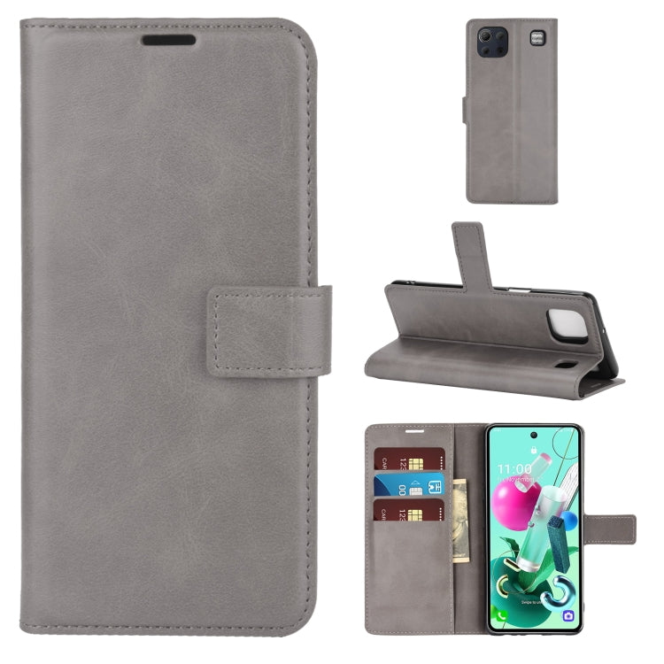 Retro Calf Pattern Buckle Horizontal Flip Leather Case with Holder & Card Slots & Wallet For LG K92 5G