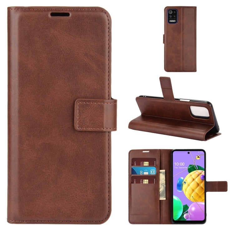 Retro Calf Pattern Buckle Horizontal Flip Leather Case with Holder & Card Slots & Wallet For LG K52 / K62 / Q52