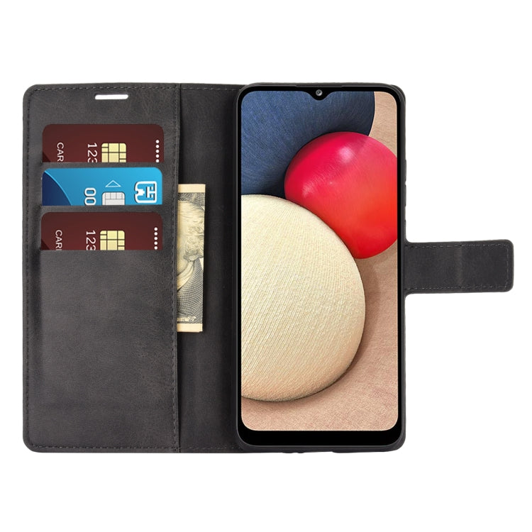 For Samsung Galaxy A02S Retro Calf Pattern Buckle Horizontal Flip Leather Case with Holder & Card Slots & Wallet