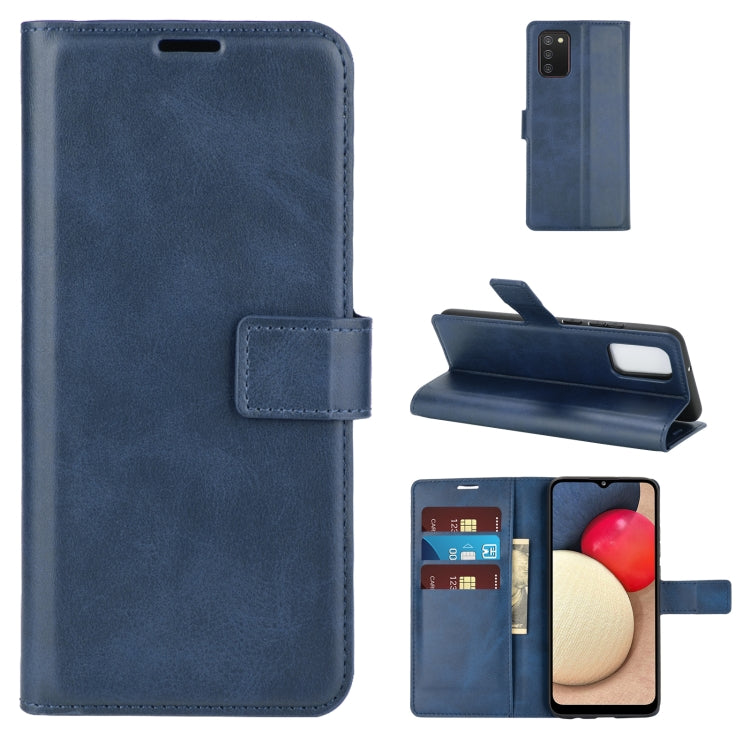 For Samsung Galaxy A02S Retro Calf Pattern Buckle Horizontal Flip Leather Case with Holder & Card Slots & Wallet