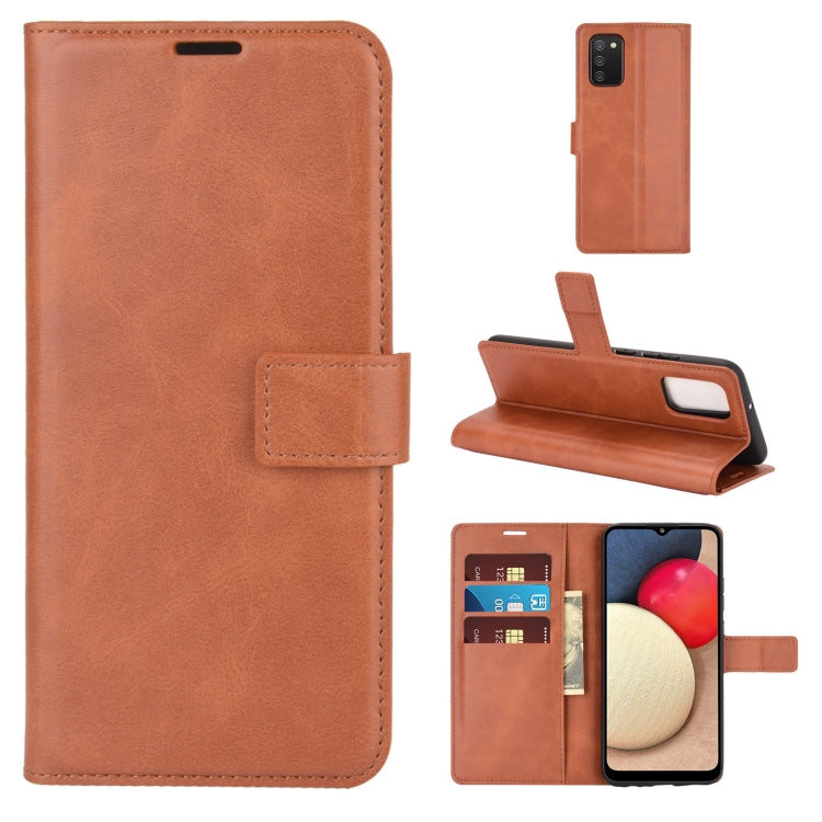 For Samsung Galaxy A02S Retro Calf Pattern Buckle Horizontal Flip Leather Case with Holder & Card Slots & Wallet