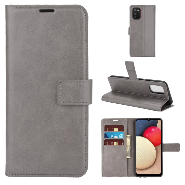 For Samsung Galaxy A02S Retro Calf Pattern Buckle Horizontal Flip Leather Case with Holder & Card Slots & Wallet