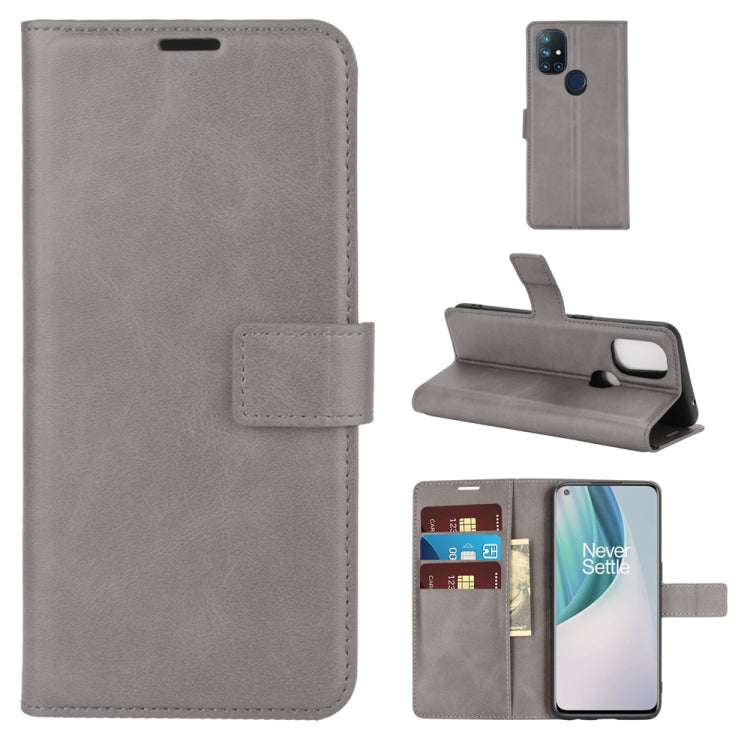 For OnePlus Nord N10 5G Retro Calf Pattern Buckle Horizontal Flip Leather Case with Holder & Card Slots & Wallet