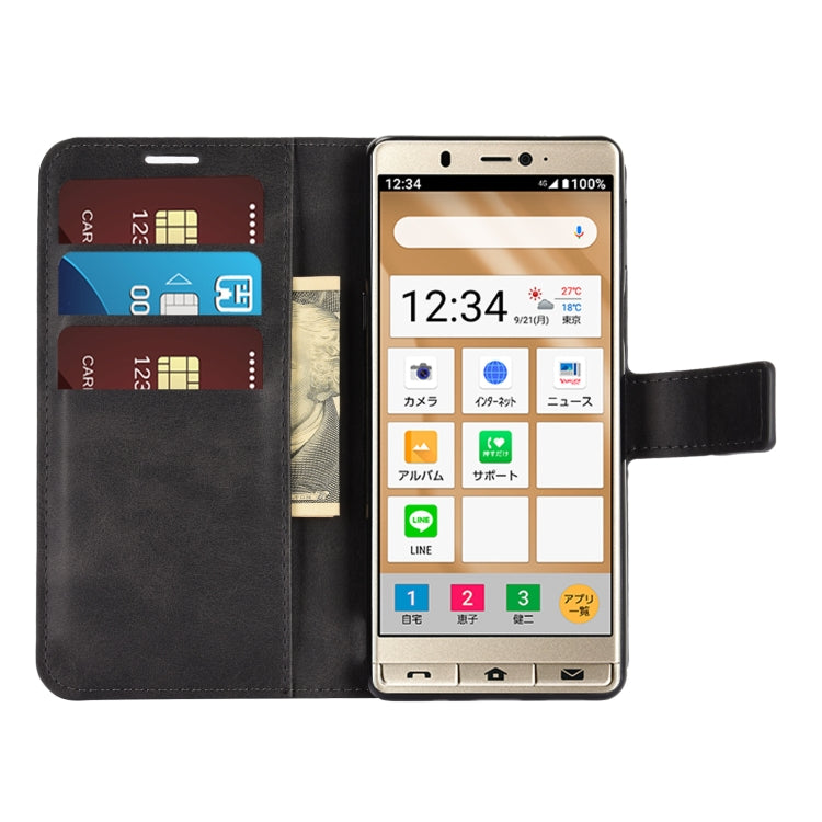 For Sharp Senior Retro Calf Pattern Buckle Horizontal Flip Leather Case with Holder & Card Slots & Wallet