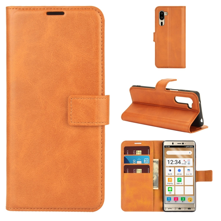 For Sharp Senior Retro Calf Pattern Buckle Horizontal Flip Leather Case with Holder & Card Slots & Wallet