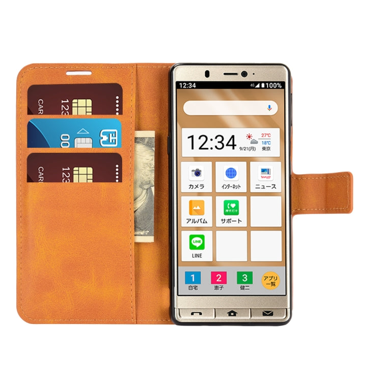 For Sharp Senior Retro Calf Pattern Buckle Horizontal Flip Leather Case with Holder & Card Slots & Wallet