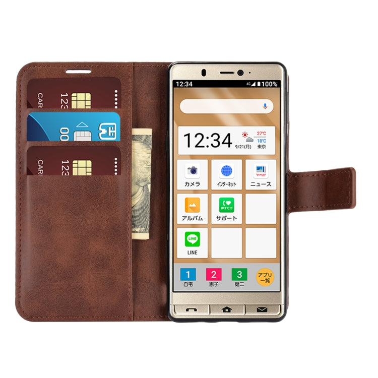 For Sharp Senior Retro Calf Pattern Buckle Horizontal Flip Leather Case with Holder & Card Slots & Wallet