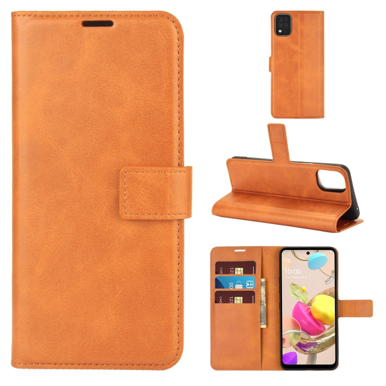 For LG K42 Retro Calf Pattern Buckle Horizontal Flip Leather Case with Holder & Card Slots & Wallet