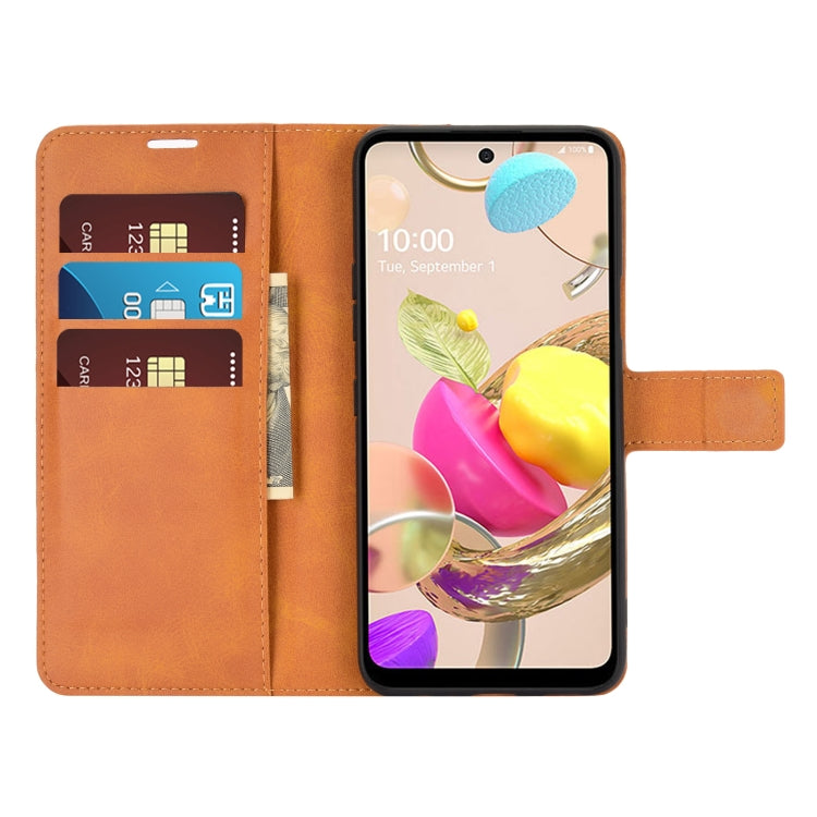 For LG K42 Retro Calf Pattern Buckle Horizontal Flip Leather Case with Holder & Card Slots & Wallet