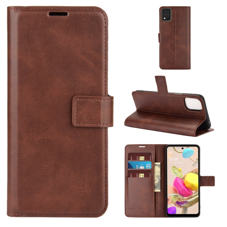For LG K42 Retro Calf Pattern Buckle Horizontal Flip Leather Case with Holder & Card Slots & Wallet