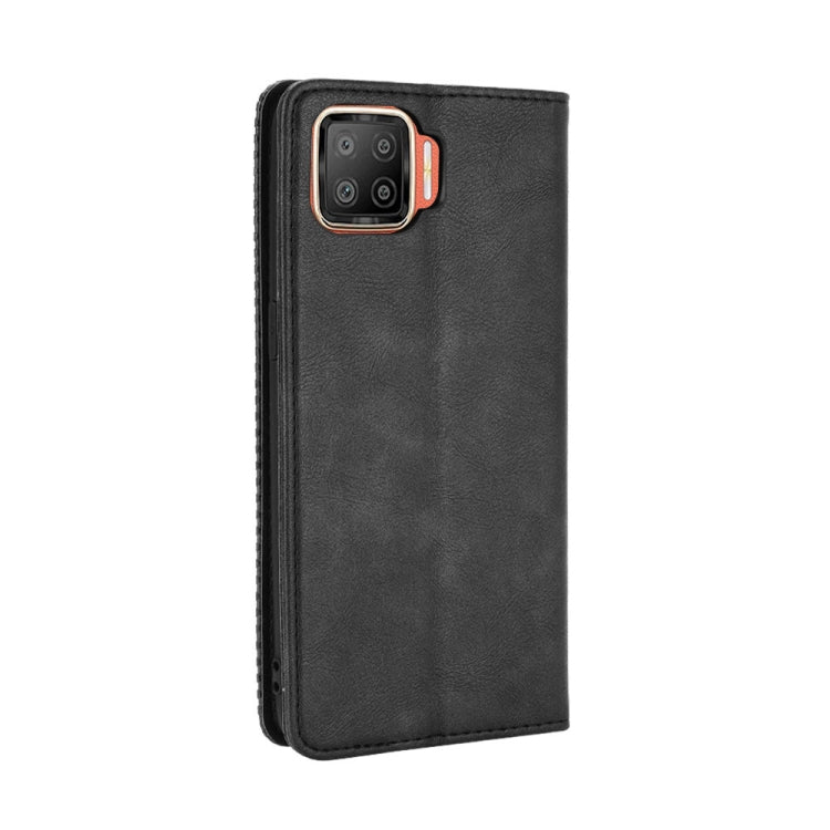 For OPPO F17 / A73 2020 Magnetic Buckle Retro Crazy Horse Texture Horizontal Flip Leather Case with Holder & Card Slots & Photo Frame
