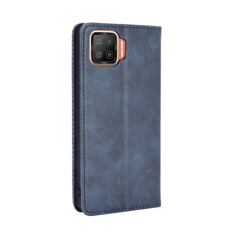 For OPPO F17 / A73 2020 Magnetic Buckle Retro Crazy Horse Texture Horizontal Flip Leather Case with Holder & Card Slots & Photo Frame