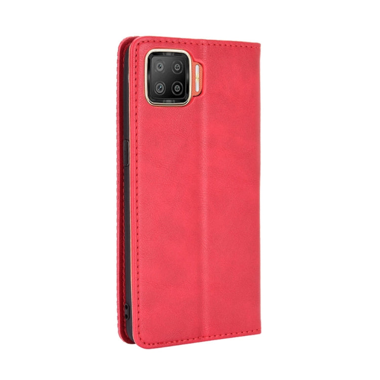 For OPPO F17 / A73 2020 Magnetic Buckle Retro Crazy Horse Texture Horizontal Flip Leather Case with Holder & Card Slots & Photo Frame