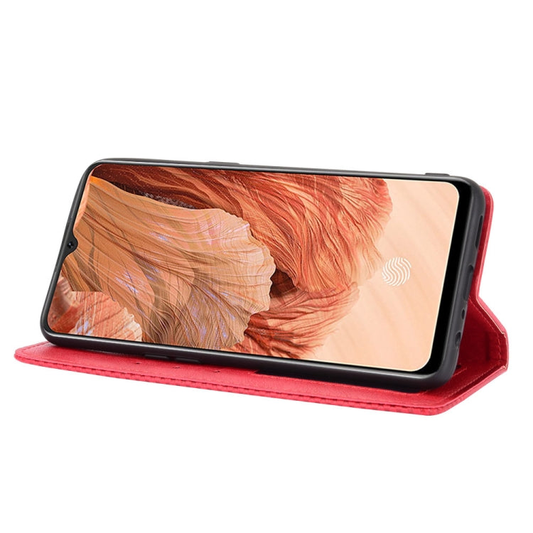 For OPPO F17 / A73 2020 Magnetic Buckle Retro Crazy Horse Texture Horizontal Flip Leather Case with Holder & Card Slots & Photo Frame