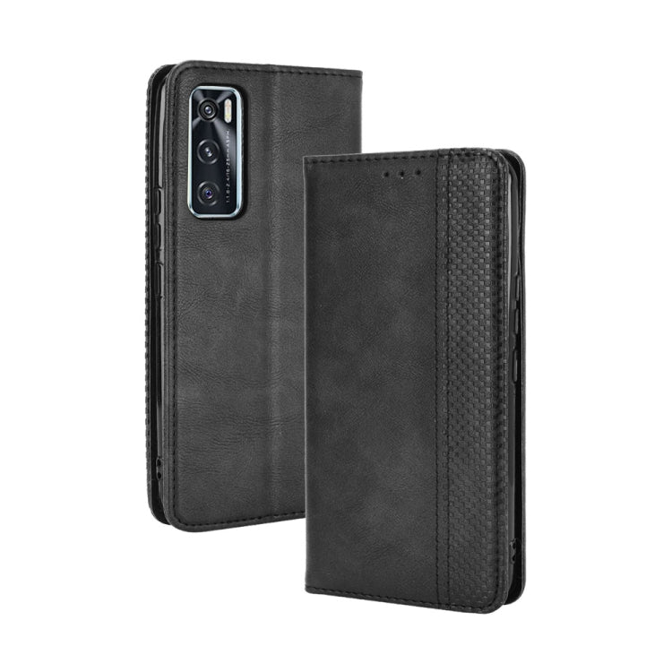 For vivo V20 SE/Y70 2020 Magnetic Buckle Retro Crazy Horse Texture Horizontal Flip Leather Case  , with Holder & Card Slots & Photo Frame