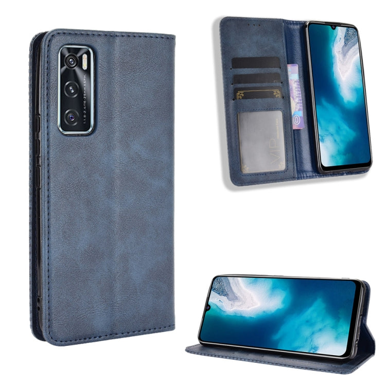 For vivo V20 SE/Y70 2020 Magnetic Buckle Retro Crazy Horse Texture Horizontal Flip Leather Case  , with Holder & Card Slots & Photo Frame
