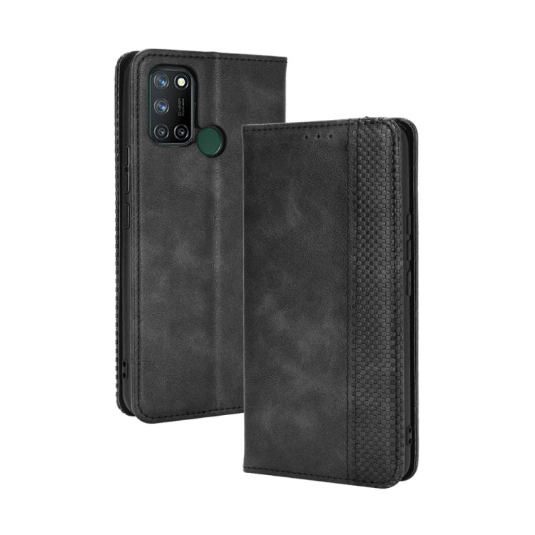 For OPPO Realme C17/ Realme 7i Magnetic Buckle Retro Crazy Horse Texture Horizontal Flip Leather Case with Holder & Card Slots & Photo Frame