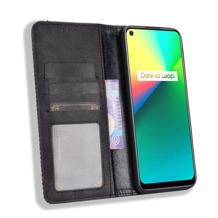For OPPO Realme C17/ Realme 7i Magnetic Buckle Retro Crazy Horse Texture Horizontal Flip Leather Case with Holder & Card Slots & Photo Frame