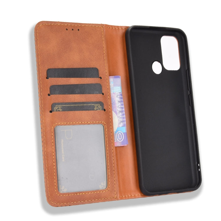 For OPPO Realme C17/ Realme 7i Magnetic Buckle Retro Crazy Horse Texture Horizontal Flip Leather Case with Holder & Card Slots & Photo Frame