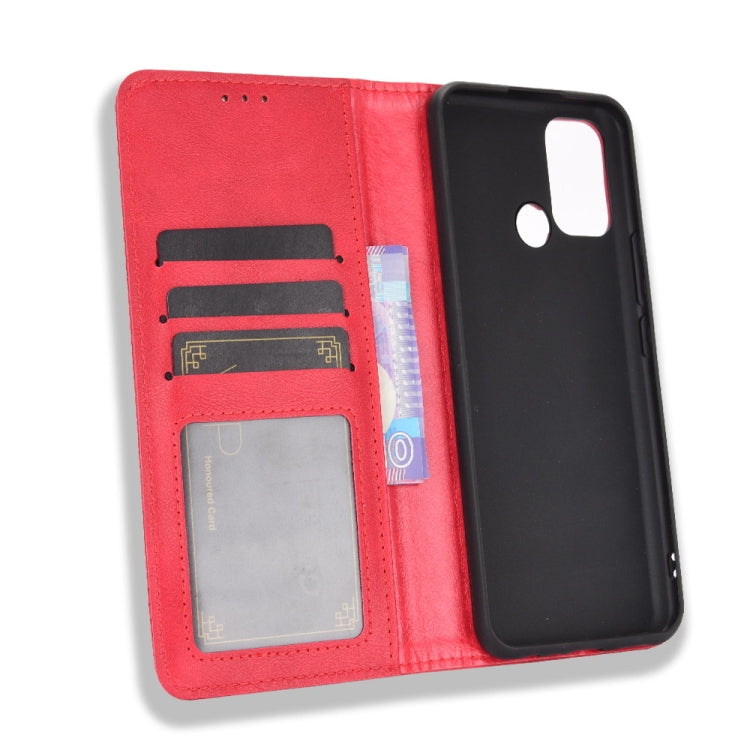 For OPPO Realme C17/ Realme 7i Magnetic Buckle Retro Crazy Horse Texture Horizontal Flip Leather Case with Holder & Card Slots & Photo Frame