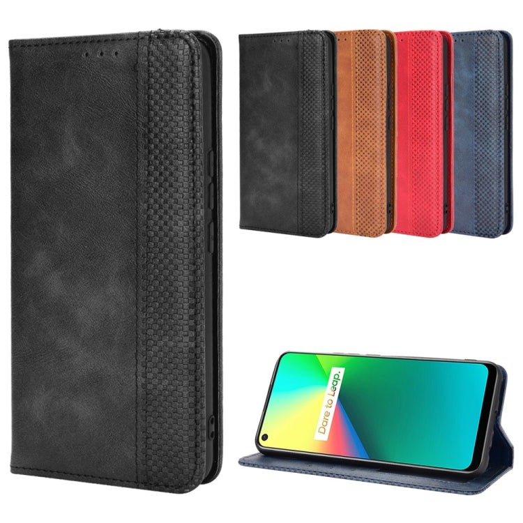 For OPPO Realme C17/ Realme 7i Magnetic Buckle Retro Crazy Horse Texture Horizontal Flip Leather Case with Holder & Card Slots & Photo Frame