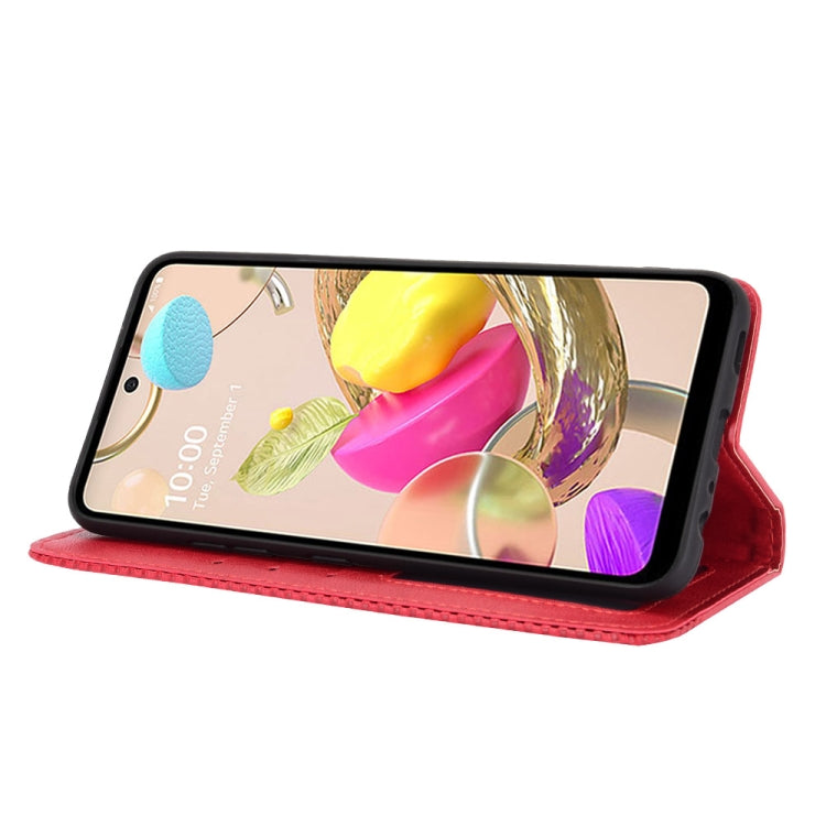 For LG K42 Magnetic Buckle Retro Crazy Horse Texture Horizontal Flip Leather Case  , with Holder & Card Slots & Photo Frame