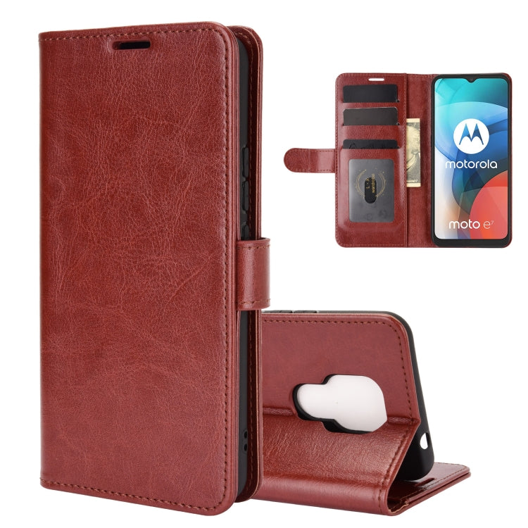 For Motorola Moto E7 R64 Texture Single Horizontal Flip Protective Case with Holder & Card Slots & Wallet& Photo Frame