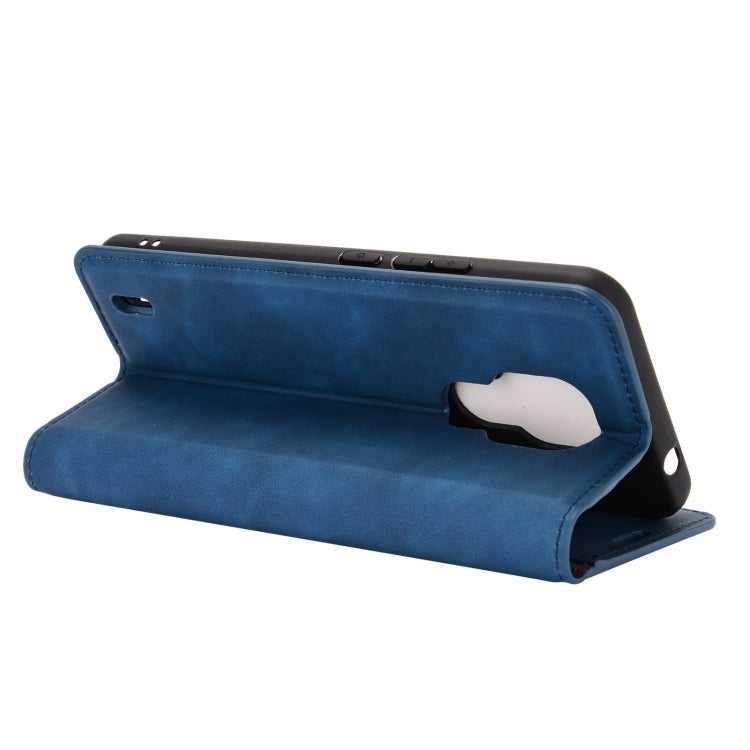 For Motorola Moto E7 Retro-skin Business Magnetic Suction Leather Case with Holder & Card Slots & Wallet