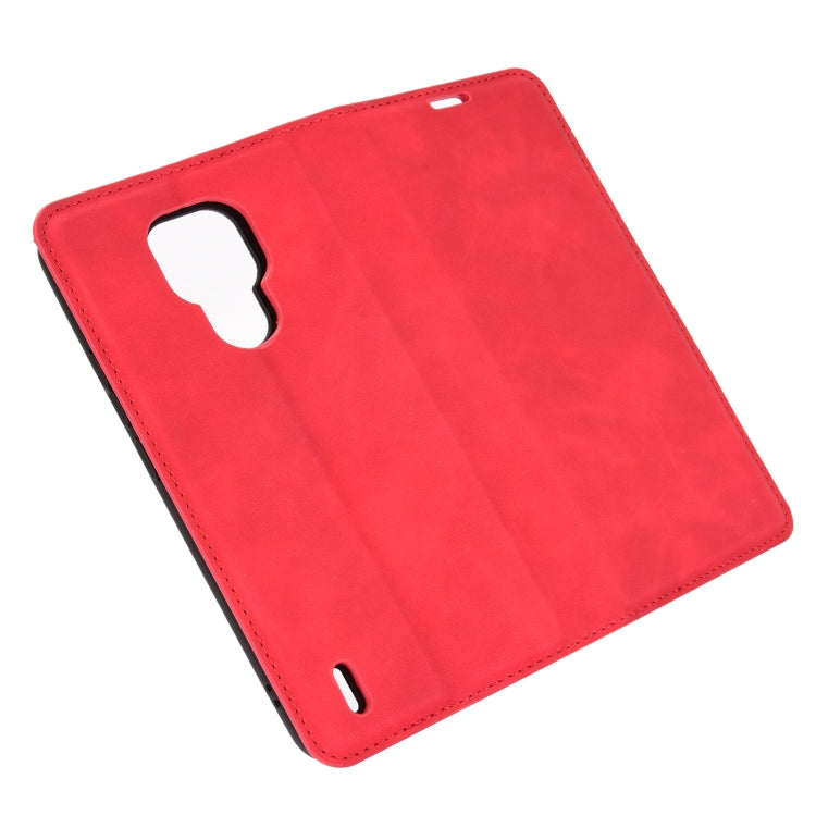 For Motorola Moto E7 Retro-skin Business Magnetic Suction Leather Case with Holder & Card Slots & Wallet