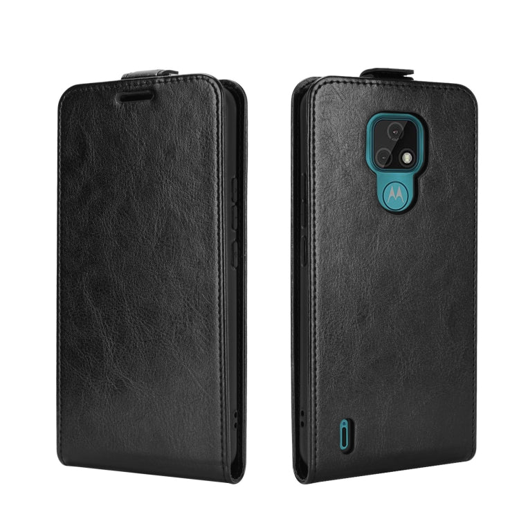 For Motorola Moto E7 R64 Texture Single Vertical Flip Leather Protective Case with Card Slots & Photo Frame