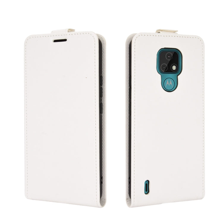 For Motorola Moto E7 R64 Texture Single Vertical Flip Leather Protective Case with Card Slots & Photo Frame