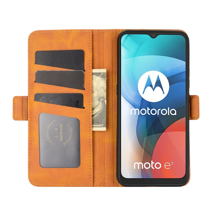 For Motorola Moto E7 Dual-side Magnetic Buckle Horizontal Flip Leather Case with Holder & Card Slots & Wallet
