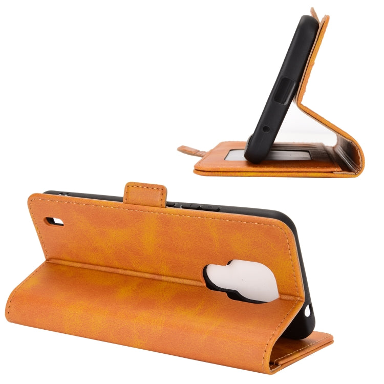 For Motorola Moto E7 Dual-side Magnetic Buckle Horizontal Flip Leather Case with Holder & Card Slots & Wallet