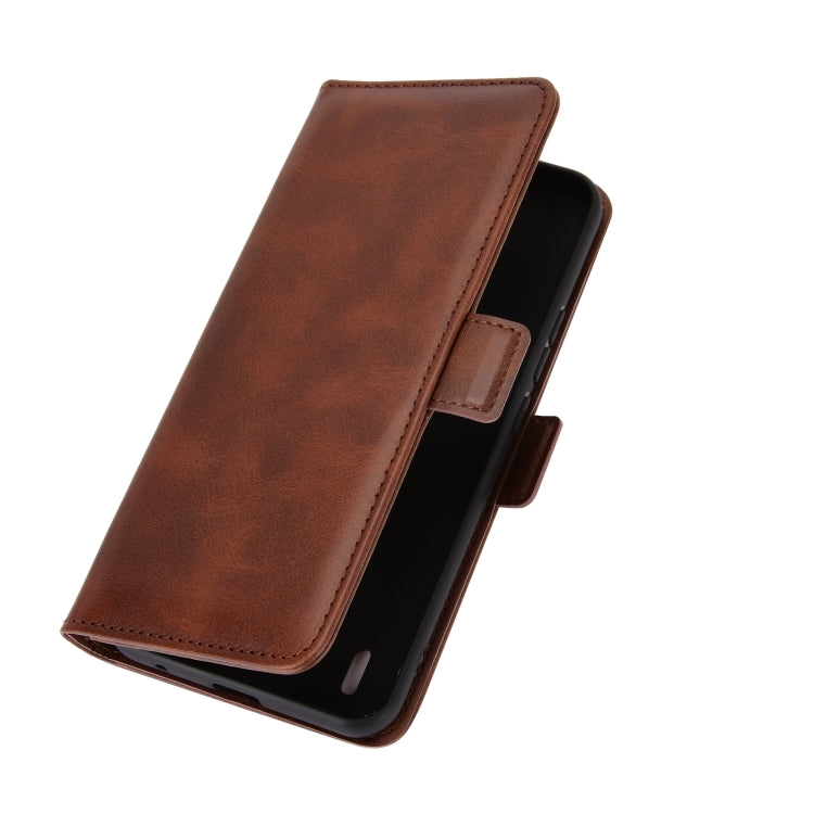 For Motorola Moto E7 Dual-side Magnetic Buckle Horizontal Flip Leather Case with Holder & Card Slots & Wallet