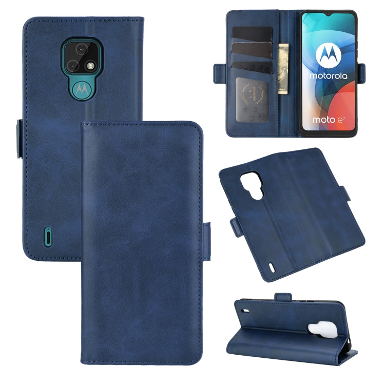 For Motorola Moto E7 Dual-side Magnetic Buckle Horizontal Flip Leather Case with Holder & Card Slots & Wallet
